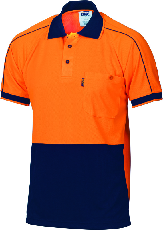 DNC Hi Vis Cool Piping Polo S/S